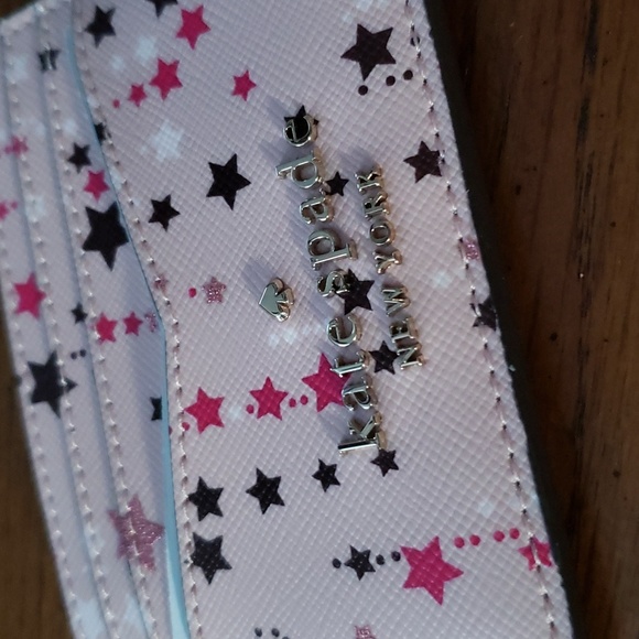 NWT Kate Spade Twinkle Printed Pink Multi Small Slim Card Holder Case - Picture 6 of 7